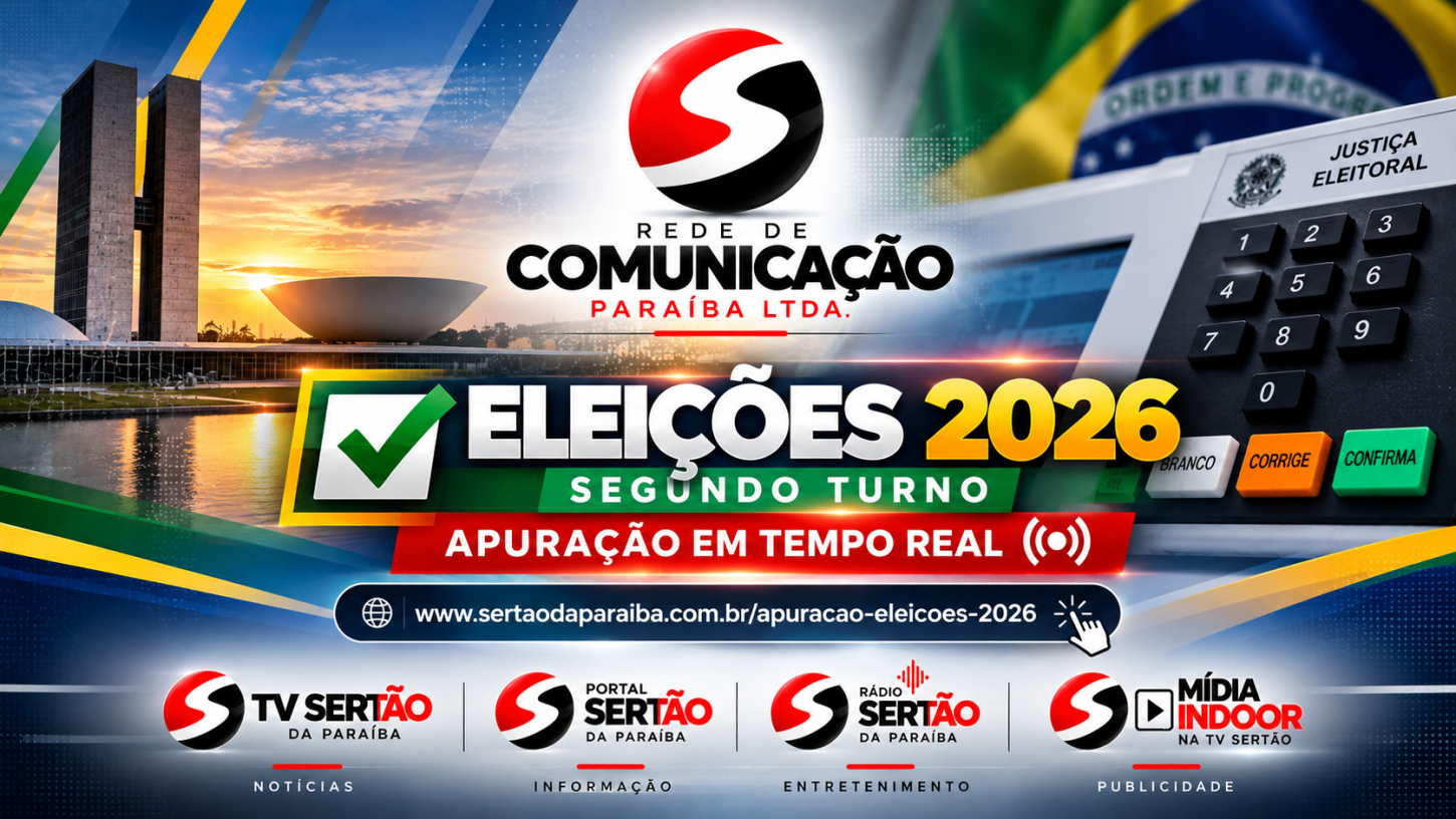 TV e Portal Sertão da Paraíba e Rádio Sertão transmitem apuração do segundo turno das eleições 2026 em tempo real