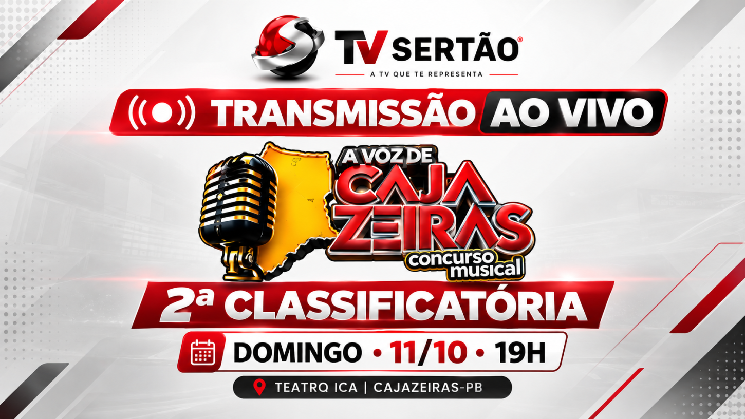 TV Sertão transmite ao vivo a segunda classificatória do concurso A Voz de Cajazeiras neste domingo (11)