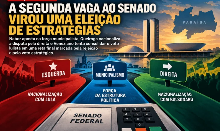 A segunda vaga ao Senado virou uma eleição de estratégias na Paraíba