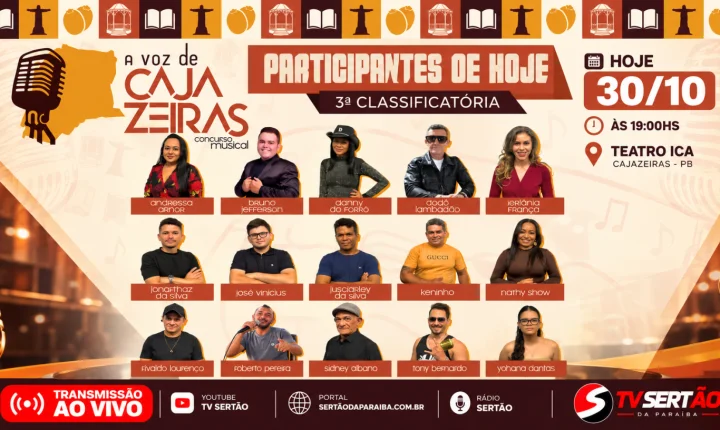 A Voz de Cajazeiras divulga ordem de apresentação dos 16 candidatos da 3ª classificatória