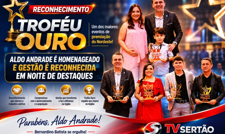 Aldo Andrade recebe Troféu Ouro e tem liderança reconhecida em grande evento de premiaçã
