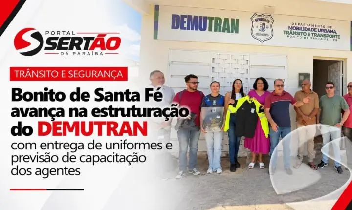 Bonito de Santa Fé avança na estruturação do DEMUTRAN com entrega de uniformes e previsão de capacitação dos agentes