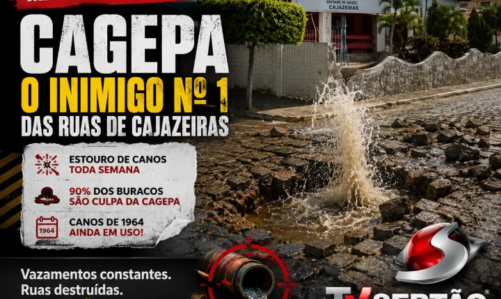 CAGEPA amplia desgaste nas ruas de Cajazeiras e expõe rede antiga de abastecimento da cidade