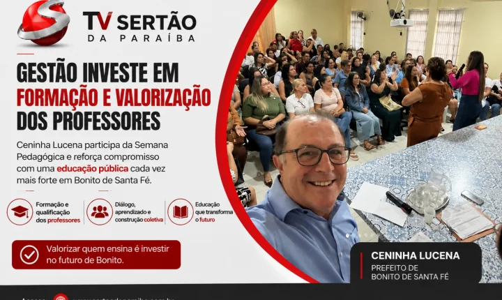 Ceninha Lucena destaca formação pedagógica e reforça aposta na educação em Bonito de Santa Fé