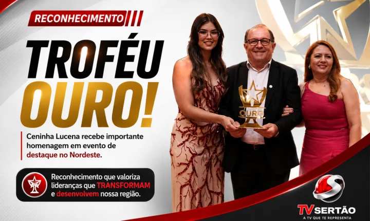 Ceninha Lucena recebe Troféu Ouro e divide reconhecimento com a população de Bonito de Santa Fé