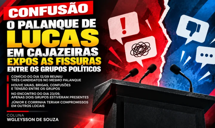 Confusão: o palanque de Lucas em Cajazeiras expôs as fissuras entre os grupos políticos