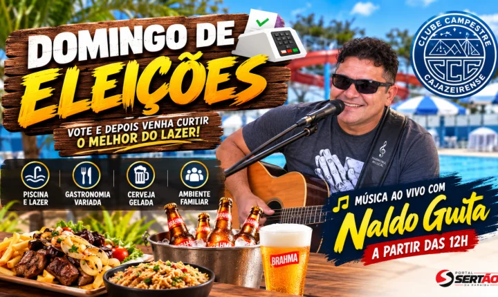 Domingo de eleições: Clube Campestre Cajazeirense terá música ao vivo, lazer e gastronomia para o público