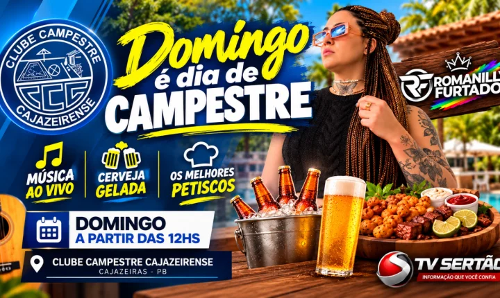 Domingo é dia de Campestre Cajazeirense: música ao vivo, cerveja gelada e os melhores petiscos esperam por você!