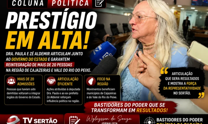 Dra. Paula e Zé Aldemir ampliam influência política com reintegrações ligadas ao Governo do Estado