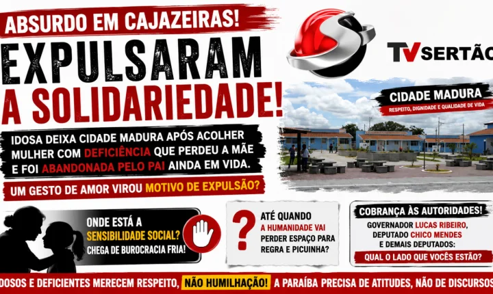 “Expulsaram a solidariedade”: caso envolvendo idosa e pessoa com deficiência gera revolta e pressiona Governo da Paraíba