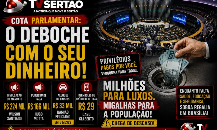 Gastos de deputados paraibanos reacendem debate sobre privilégios políticos e uso da cota parlamentar