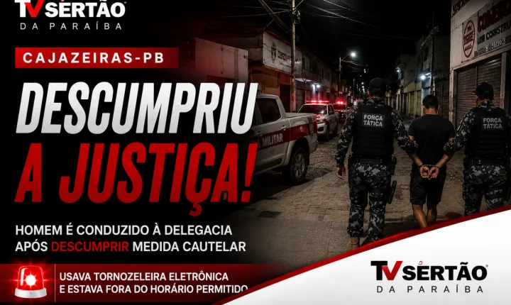 Homem é levado à delegacia após descumprir medida cautelar no Centro de Cajazeiras