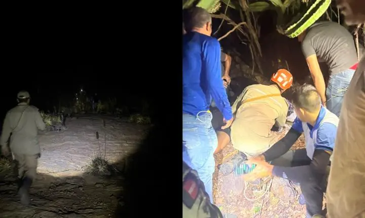 Bombeiros realizam resgate no Sertão de homem desaparecido em mata