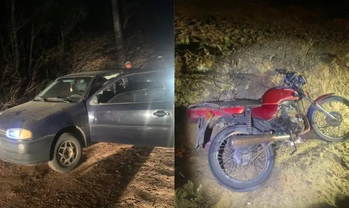 Criminosos armados fogem após assalto em Juazeirinho e abandonam veículos