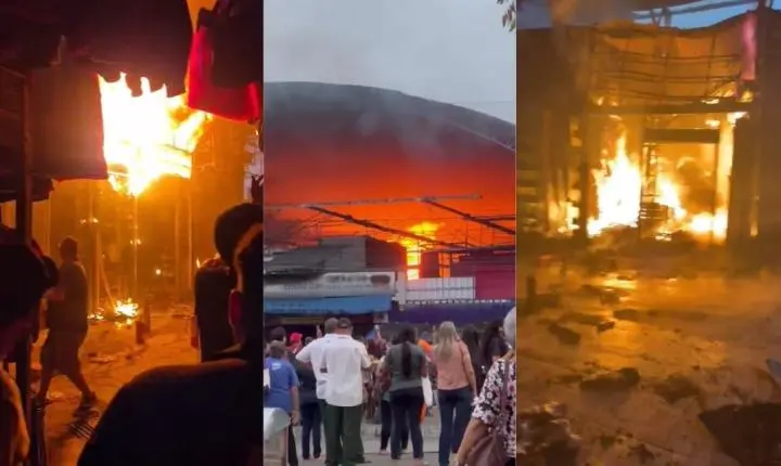 Incêndio em João Pessoa destrói lojas no Centro Comercial de Passagem