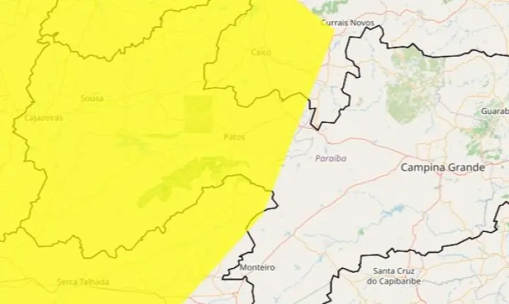 Inmet alerta para baixa umidade do ar em 92 municípios da Paraíba
