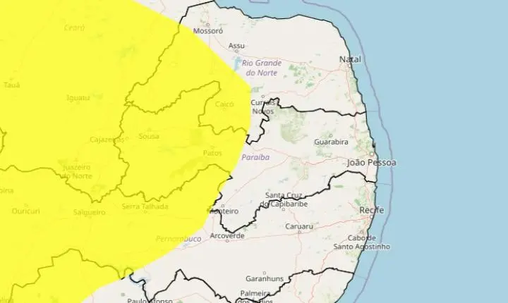 Inmet publica alerta de baixa umidade para 95 cidades da Paraíba