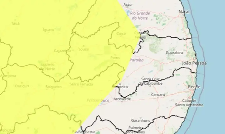 Inmet publica alerta de baixa umidade para 98 cidades da Paraíba