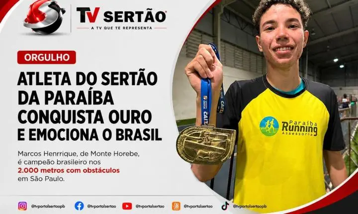 Marcos Henrrique da Silva Pereira: Ouro no atletismo nacional eleva Sertão da Paraíba
