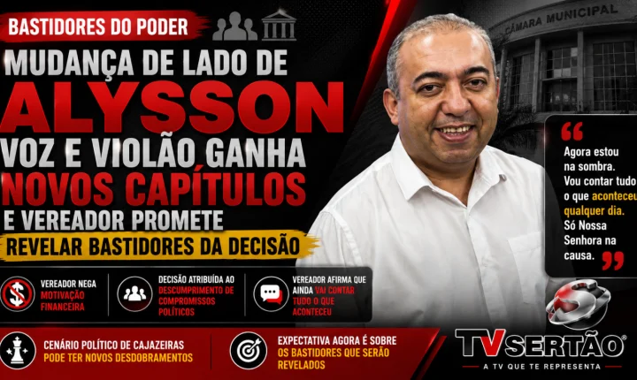 Mudança de lado de Alysson Voz e Violão ganha novos capítulos e vereador promete revelar bastidores da decisão