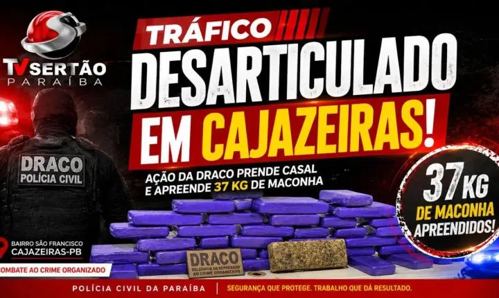 Polícia Civil apreende 37 kg de maconha e desarticula esquema de tráfico em Cajazeiras