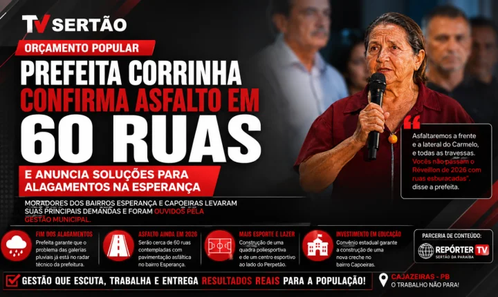 Prefeita Corrinha Confirma Asfalto em 60 Ruas e Reforça Plano Contra Alagamentos na Esperança