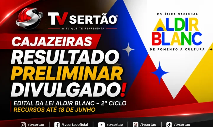 Prefeitura divulga resultado preliminar da Lei Aldir Blanc e abre prazo para recursos em Cajazeiras