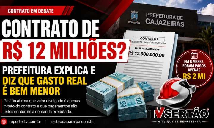 Prefeitura rebate polêmica sobre contrato de R$ 12 milhões e afirma que gasto real é inferior à metade do valor estimado