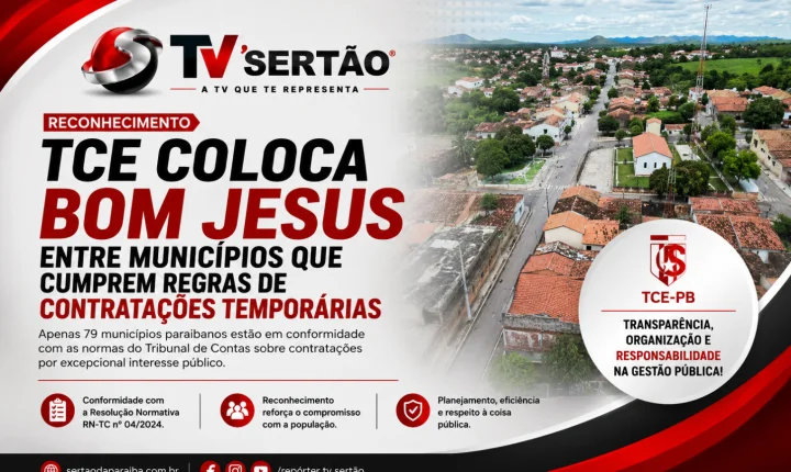 TCE coloca Bom Jesus entre municípios que cumprem regras de contratações temporárias