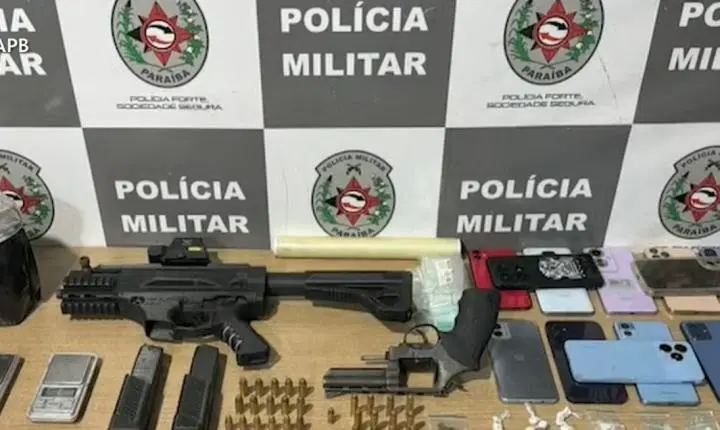 Três pessoas são detidas com submetralhadora e drogas em João Pessoa após ação policial