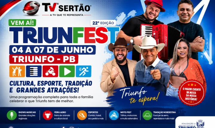 TriunFest 2026 promete movimentar Triunfo com cultura, esporte, tradição e grandes atrações