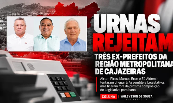 Urnas rejeitam três ex-prefeitos da Região Metropolitana de Cajazeiras